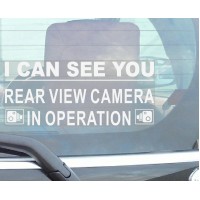  1 x Window Sticker-I Can See You-Rear View Camera In Operation Security Warning-200mm x 87mm-CCTV Sign-Van,Lorry,Truck,Taxi,Bus,Mini Cab,Minicab 